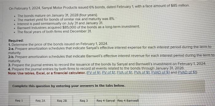 Solved On February Sanyal Motor Products Issued Chegg