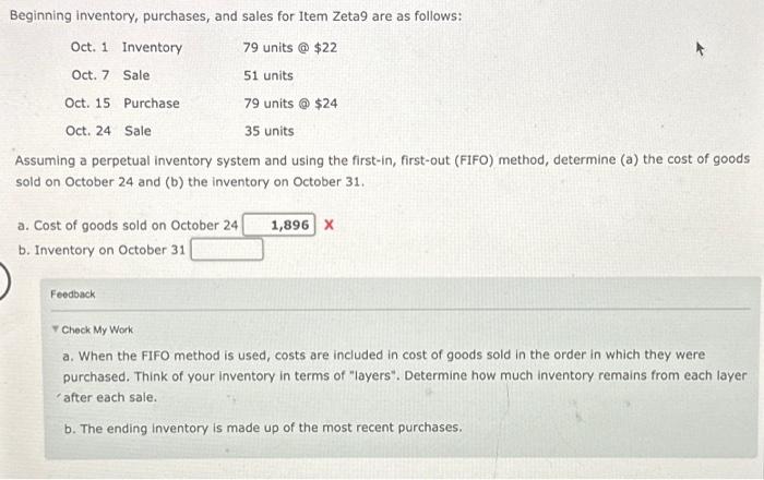 Solved Beginning Inventory Purchases And Sales For Item Chegg