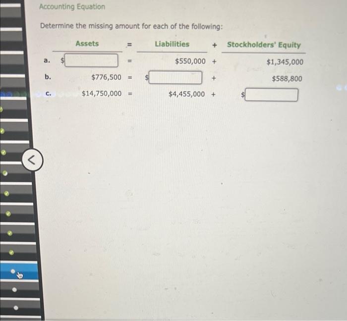 Solved Determine The Missing Amount For Each Of The Chegg