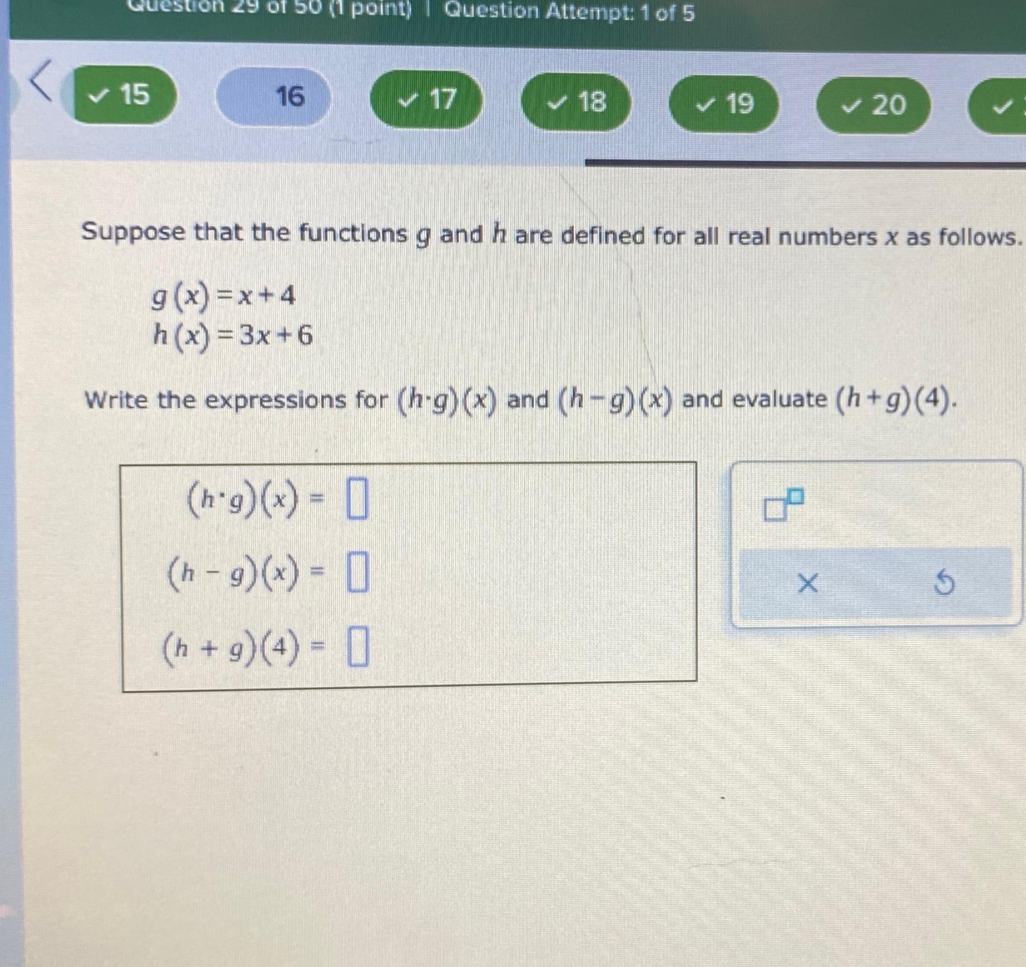 Solved Suppose That The Functions G And H Are Defined For Chegg