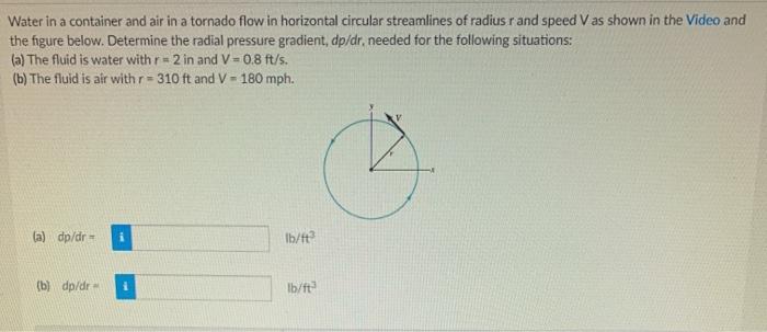 Solved Water In A Container And Air In A Tornado Flow In Chegg