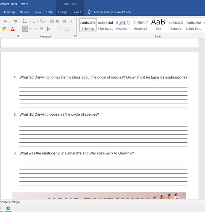 Solved Nswer Sheet Word Table Tools Mailings Review View Chegg