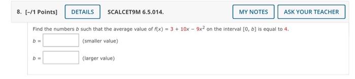 Solved 8 1 Points DETAILS SCALCET9M 6 5 014 MY NOTES Chegg