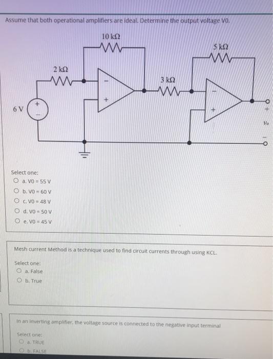 Solved Assume That Both Operational Amplifiers Are Ideal Chegg