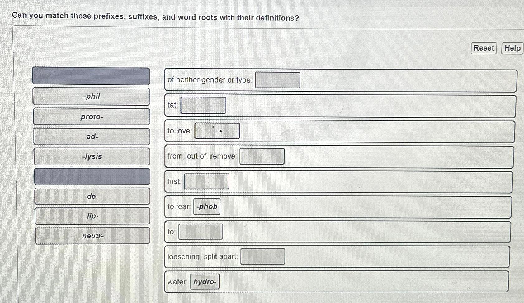 Solved Can You Match These Prefixes Suffixes And Word Chegg