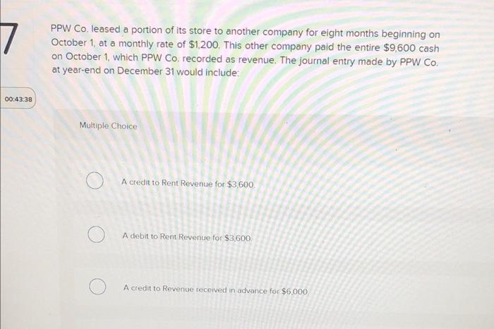 Solved PPW Co Leased A Portion Of Its Store To Another Chegg