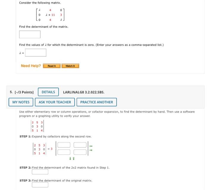 Solved Consider The Following Matrix Find Chegg