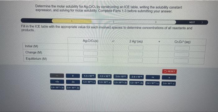 Solved Determine The Molar Solubility For Ag Cro By Chegg