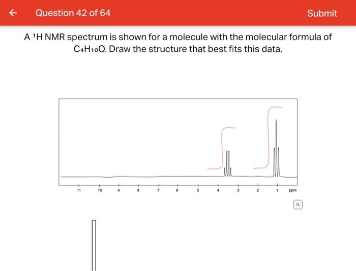 Solved A1H NMR Spectrum Is Shown For A Molecule With The Chegg