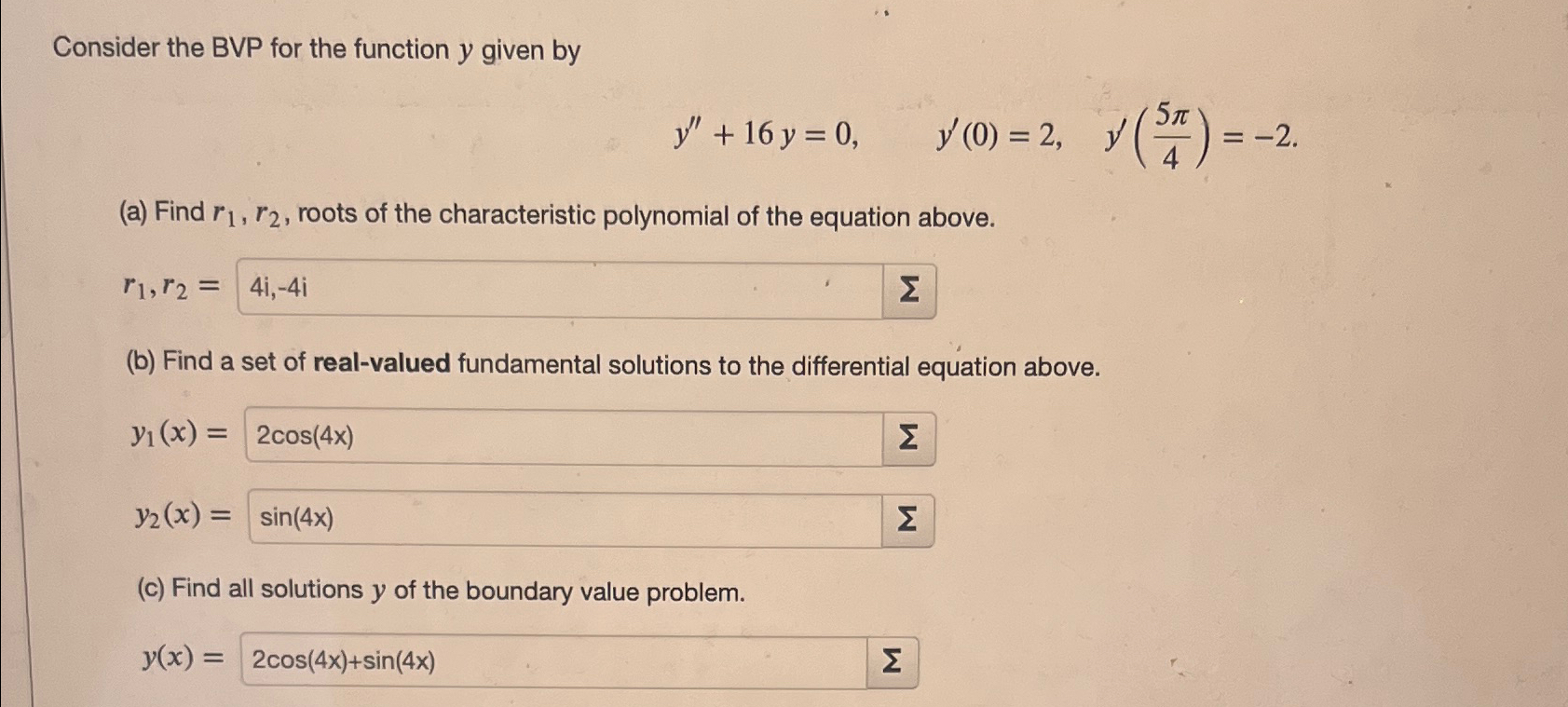 Solved Consider The BVP For The Function Y Given Chegg