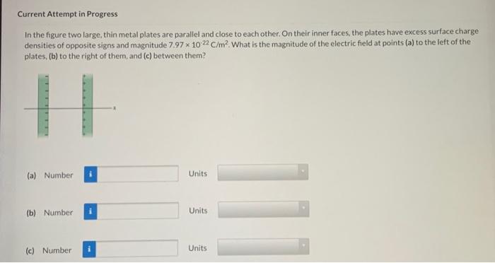 Solved In The Figure Two Large Thin Metal Plates Are Chegg