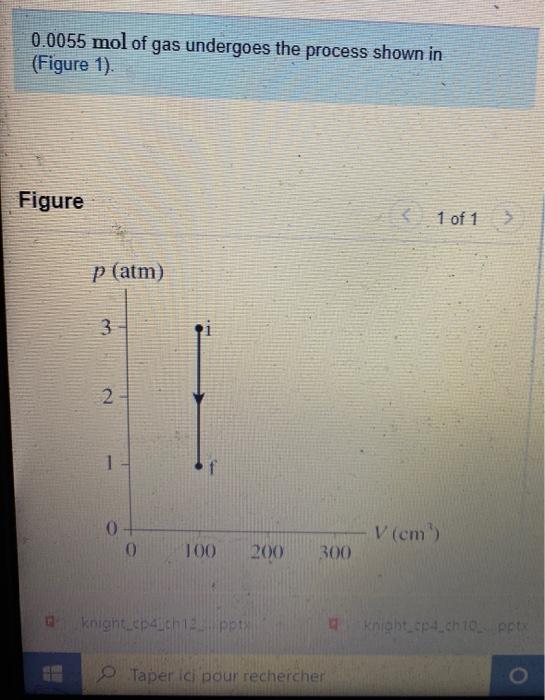 0 0055 Mol Of Gas Undergoes The Process Shown In Chegg