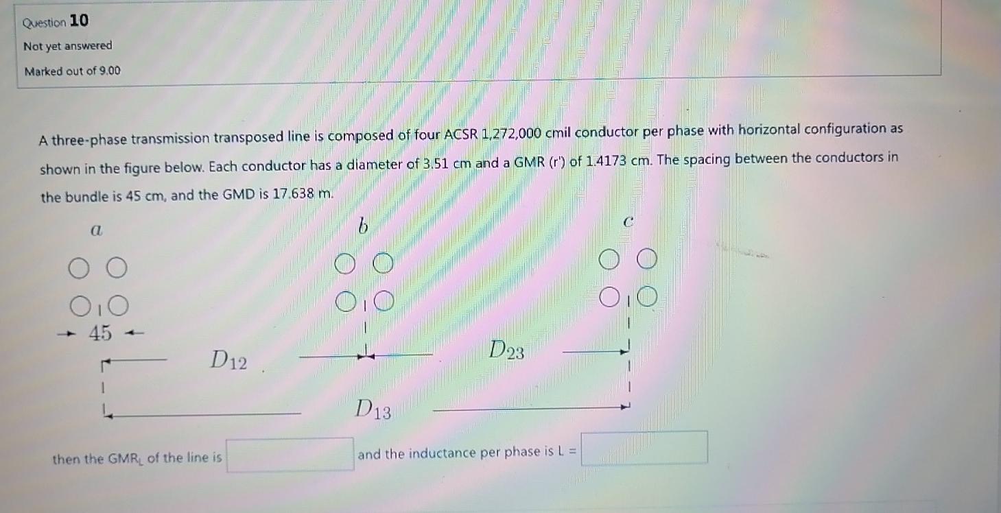 Solved A Three Phase Transmission Transposed Line Is Chegg