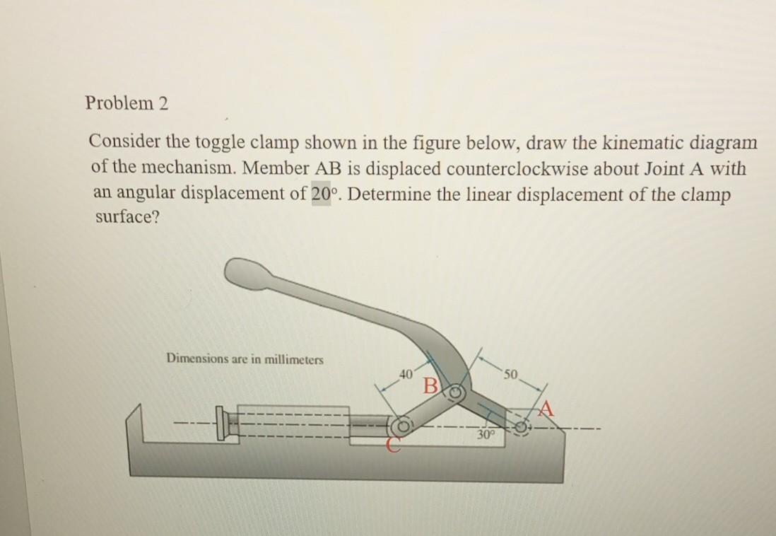 Solved Problem 2 Consider The Toggle Clamp Shown In The Chegg