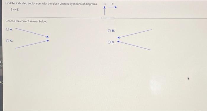 Solved Find The Indicated Vector Sum With The Given Vectors Chegg