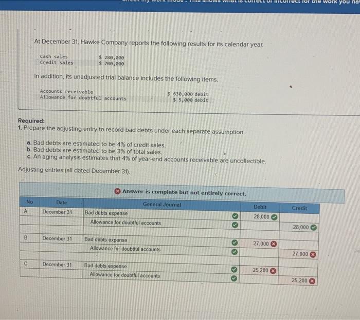 Solved At December Hawke Company Reports The Following Chegg