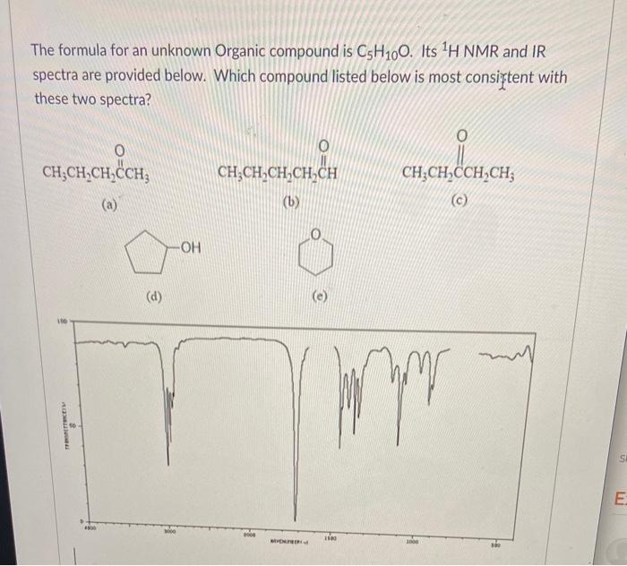 Solved The Formula For An Unknown Organic Compound Is Chegg