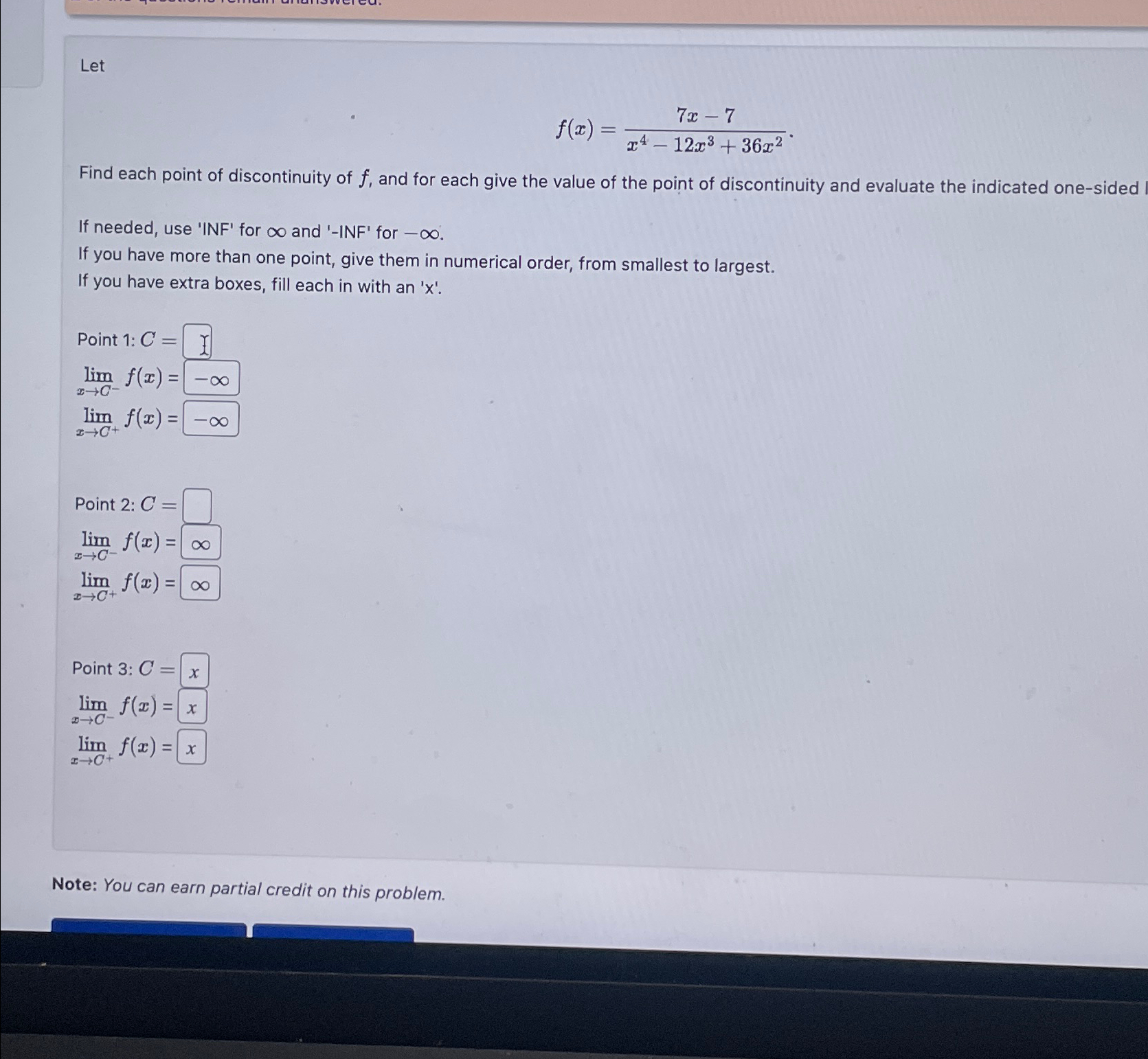 Solved Letf X 7x 7x4 12x3 36x2 Find Each Point Of Chegg