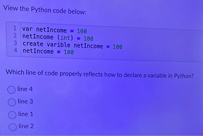 Solved View The Python Code Below Which Line Of Code Chegg