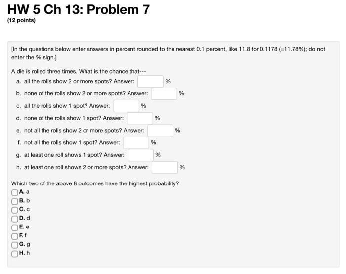 Solved HW 5 Ch 13 Problem 7 12 Points In The Chegg