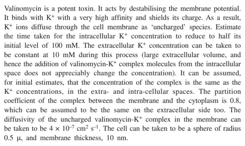 Solved Valinomycin Is A Potent Toxin It Acts By Chegg