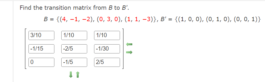 Solved Find The Transition Matrix From B To Chegg