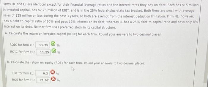 Solved Firms Hl And Ll Are Identical Except For Their Chegg