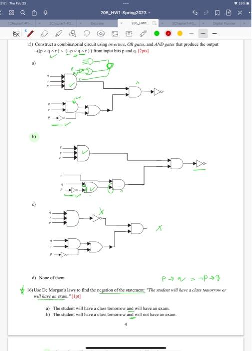 Solved 15 Construct A Combinatorial Circuit Using Chegg