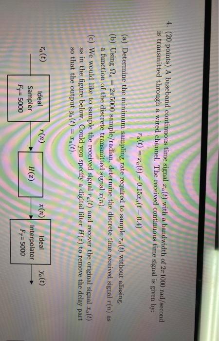 Solved Points A Baseband Continuous Time Signal Chegg