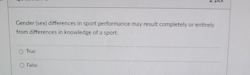 Solved Gender Sex Differences In Sport Performance May Chegg