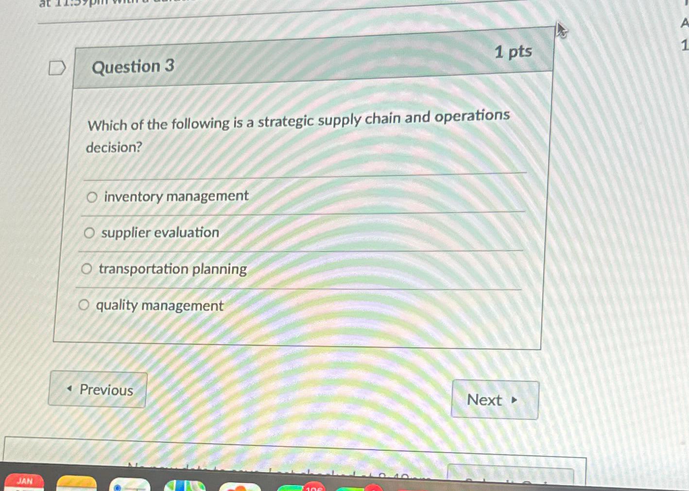 Solved Question 31 PtsWhich Of The Following Is A Strategic Chegg