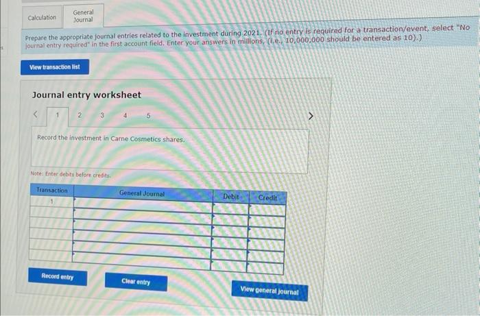 Solved Exercise Algo Equity Method Adjustment For Chegg