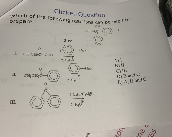 Solved Clicker Question Which Of The Following Reactions Can Chegg