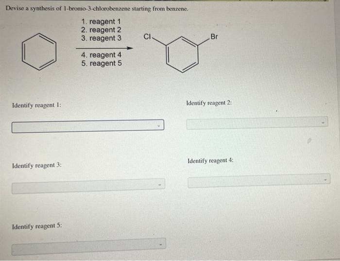 Solved Devise A Synthesis Of 1 Bromo 3 Chlorobenzene Chegg