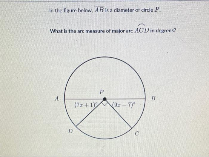 Solved In The Figure Below AB Is A Diameter Of Circle P Chegg