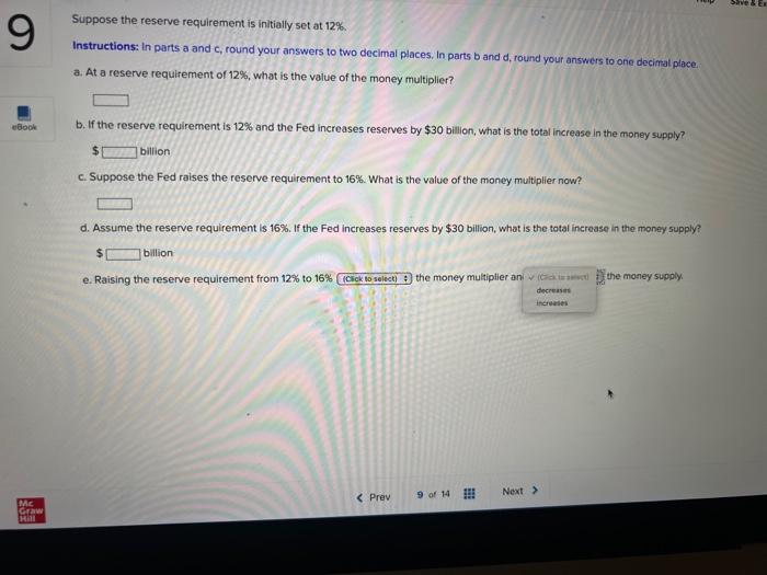 Solved Suppose The Reserve Requirement Is Initially Set At Chegg