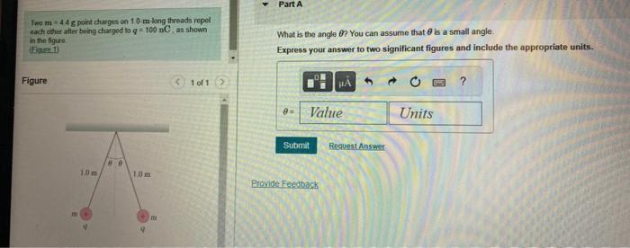 Solved Two M G Point Charges On Milong Threads Repel Chegg