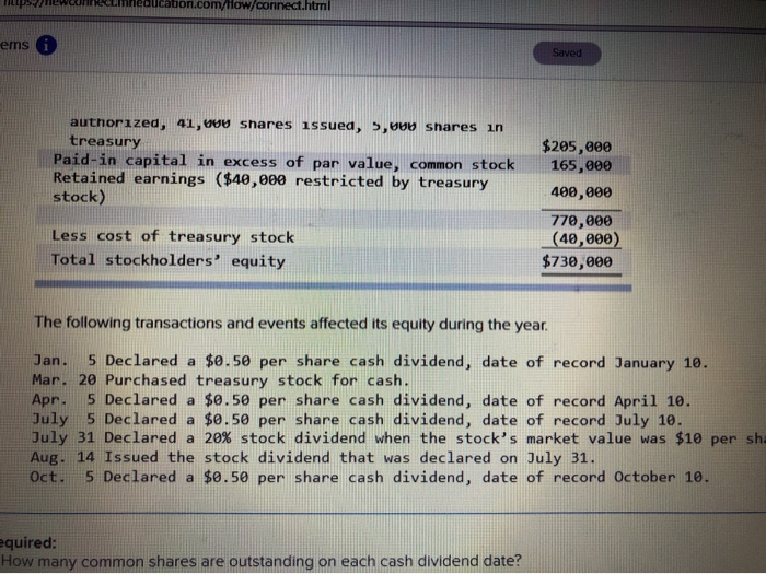 Solved How Many Common Shares Are Outstanding On Each Chegg