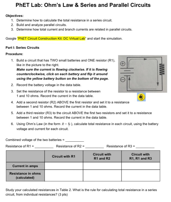 Phet Circuit Construction Lab