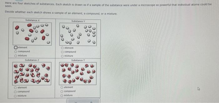 Solved Here Are Four Sketches Of Substances Each Sketch Is Chegg