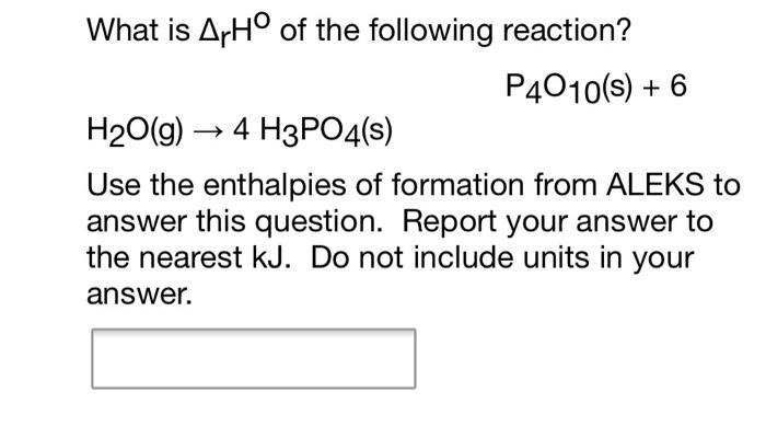 Solved What Is Arh Of The Following Reaction H G Chegg