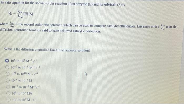 Solved He Rate Equation For The Second Order Reaction Of An Chegg