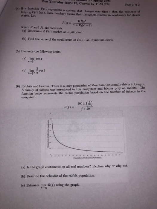 Solved MTH 251 Written Homework 2 Spring 2020 Due Thursday Chegg