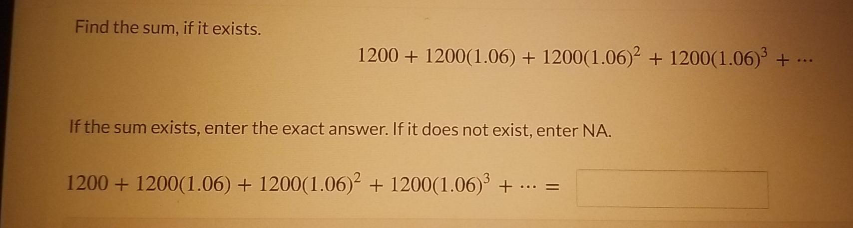 Solved Find The Sum If It Exists 30 30 1 23 Chegg