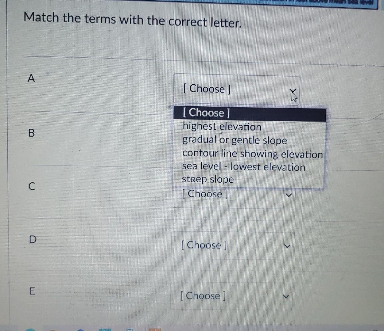 Solved Match The Terms With The Correct Letter Chegg