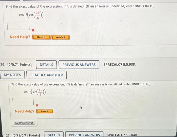 Solved Find The Exact Value Of The Expression If It Is Chegg