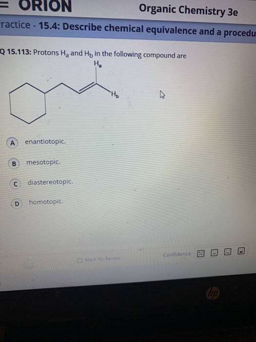 Solved ORION Organic Chemistry 3e Ractice 15 4 Chegg