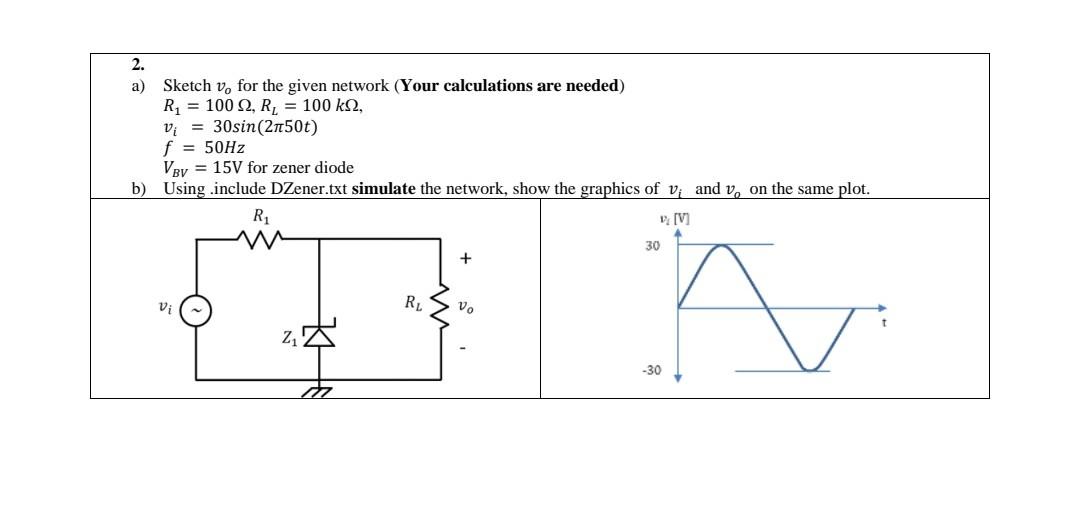 Solved A Sketch Vo For The Given Network Your Calculations Chegg