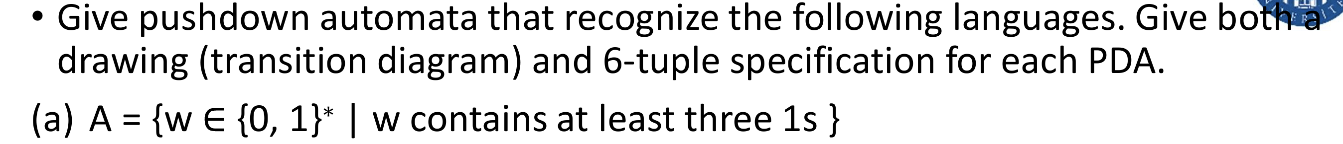 Solved Give Pushdown Automata That Recognize The Following Chegg