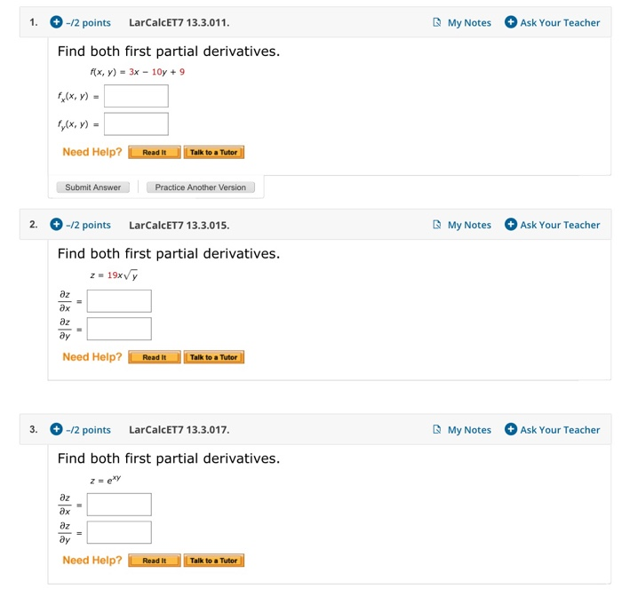 Solved My Notes Ask Your Teacher 2 Points LarCalcET7 Chegg